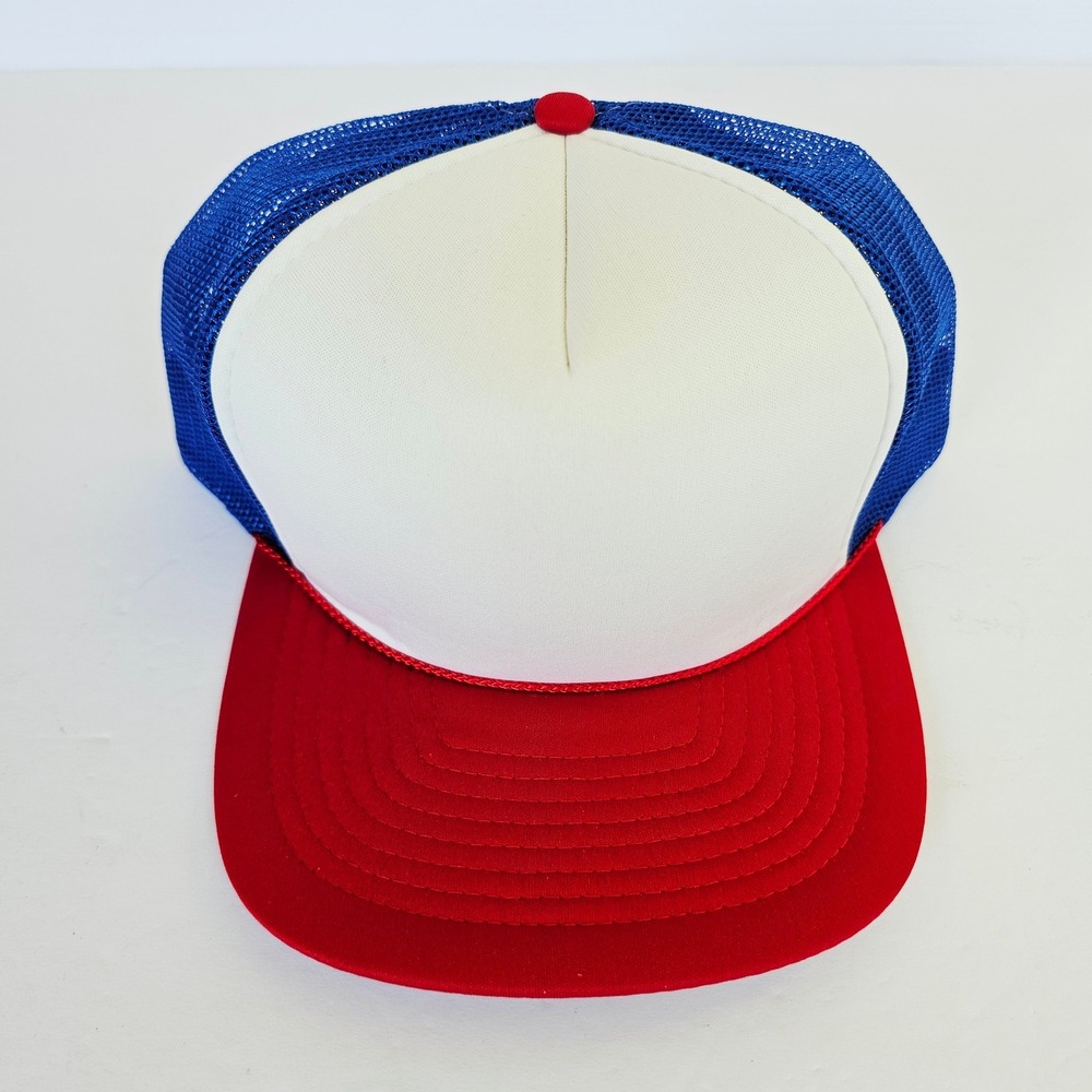 NEW Trucker Hat‎ Red White Blue Mesh Snapback Americana Dustin Stranger Things